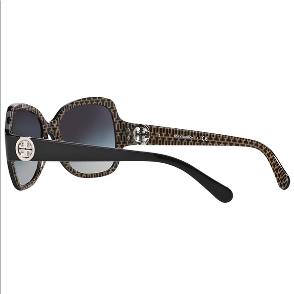 TORY BURCH Black Gradient Double T Logo Sunglasses - Picture 4 of 8